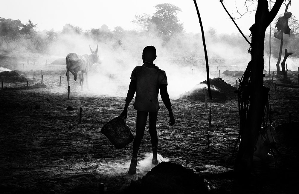 A Scene Of Life In A Mundari Cattle Camp - South Sudan art print by Joxe Inazio Kuesta for $57.95 CAD