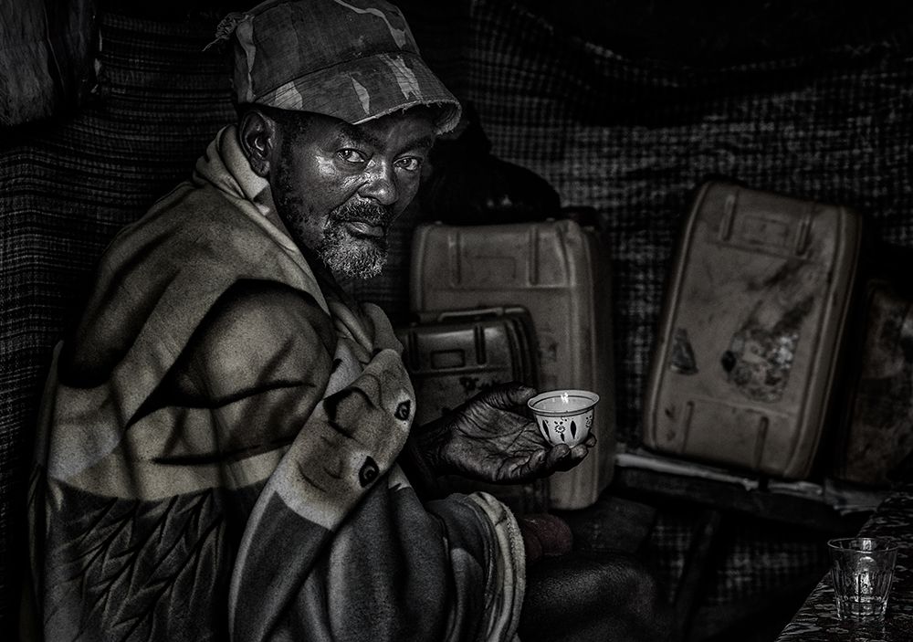 Ethiopian Man Having A Cup Of Coffee. art print by Joxe Inazio Kuesta for $57.95 CAD