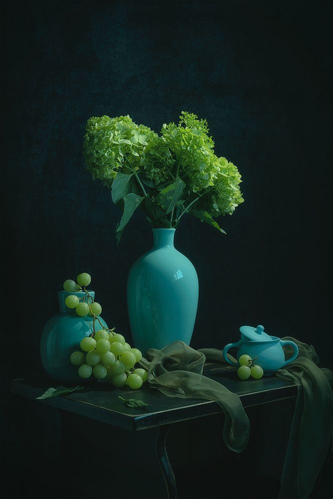 Green Hydrangea And Grape art print by Lydia Jacobs for $57.95 CAD