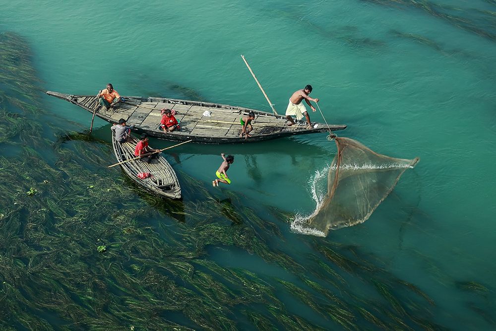 Fishing In The Algae RIVer art print by Muhammad Amdad Hossain for $57.95 CAD