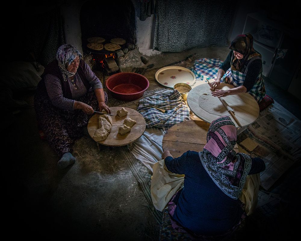 Women Making Bread. art print by Zuhdu Bilgin for $57.95 CAD