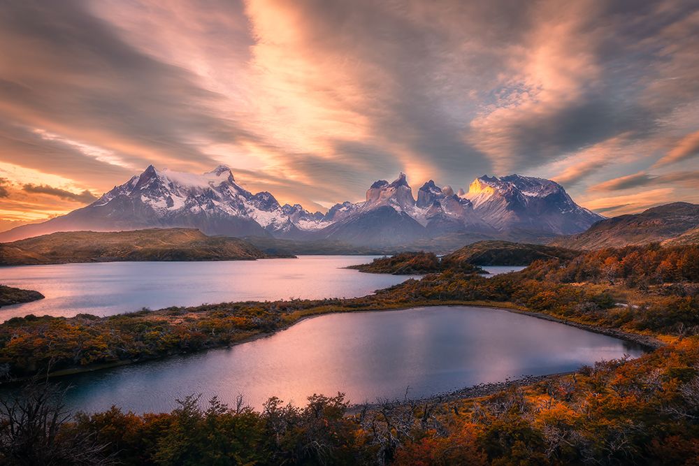 Autumn At Torres Del Paine art print by Gu And Hongchao for $57.95 CAD