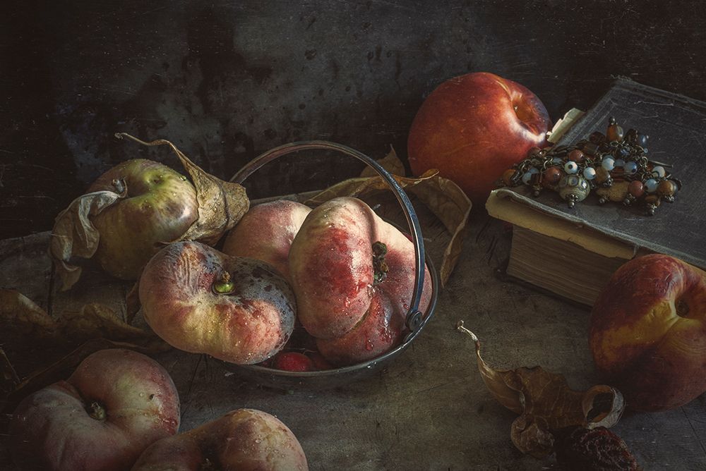 Still Life With Book And Peaches art print by Igor Tokarev for $57.95 CAD