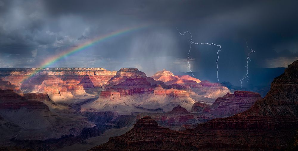 Rainbow Meets Lightning art print by Jing Quan for $57.95 CAD