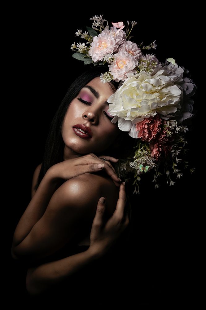 Women portrait with flower art print by Prithul Das for $57.95 CAD