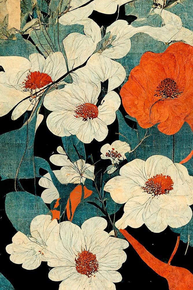 Asian Flowers art print by Treechild for $57.95 CAD