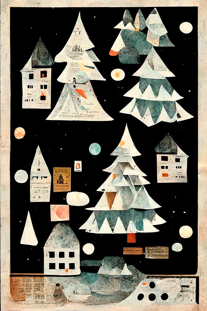 A Paper Village At Night art print by Treechild for $57.95 CAD