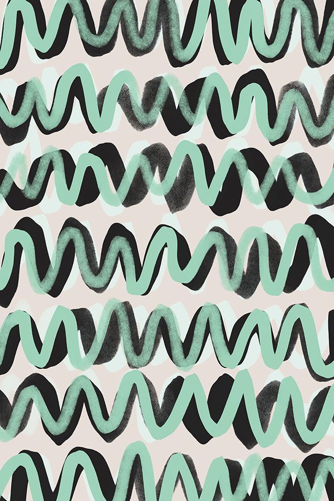 Turquoise ZigZag Pattern art print by Treechild for $57.95 CAD