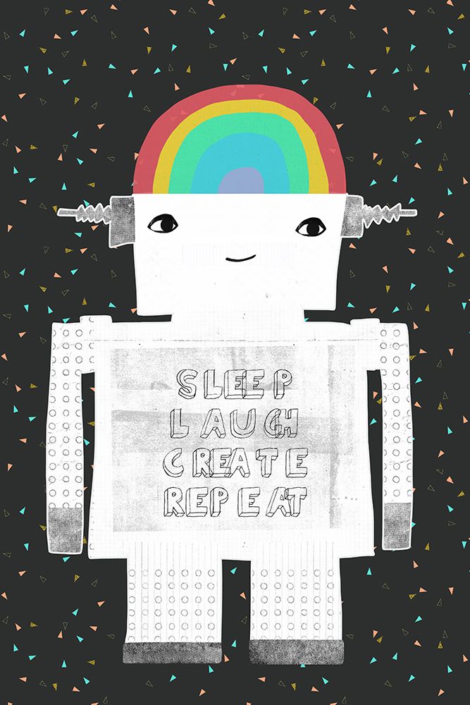 Sleep Laugh Create Repeat art print by Treechild for $57.95 CAD
