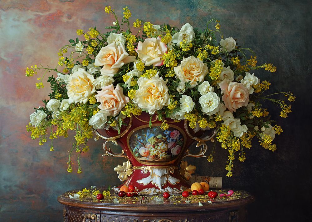 Still Life With Roses art print by Andrey Morozov for $57.95 CAD