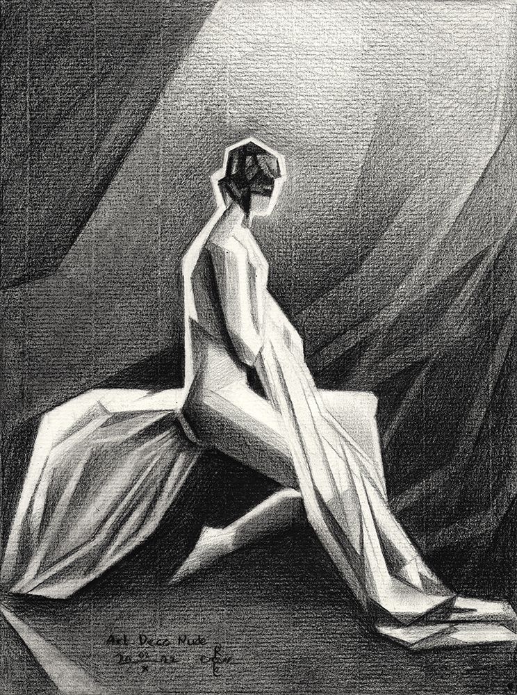 Art Deco Nude - 02-20-22 art print by Corne Akkers for $57.95 CAD
