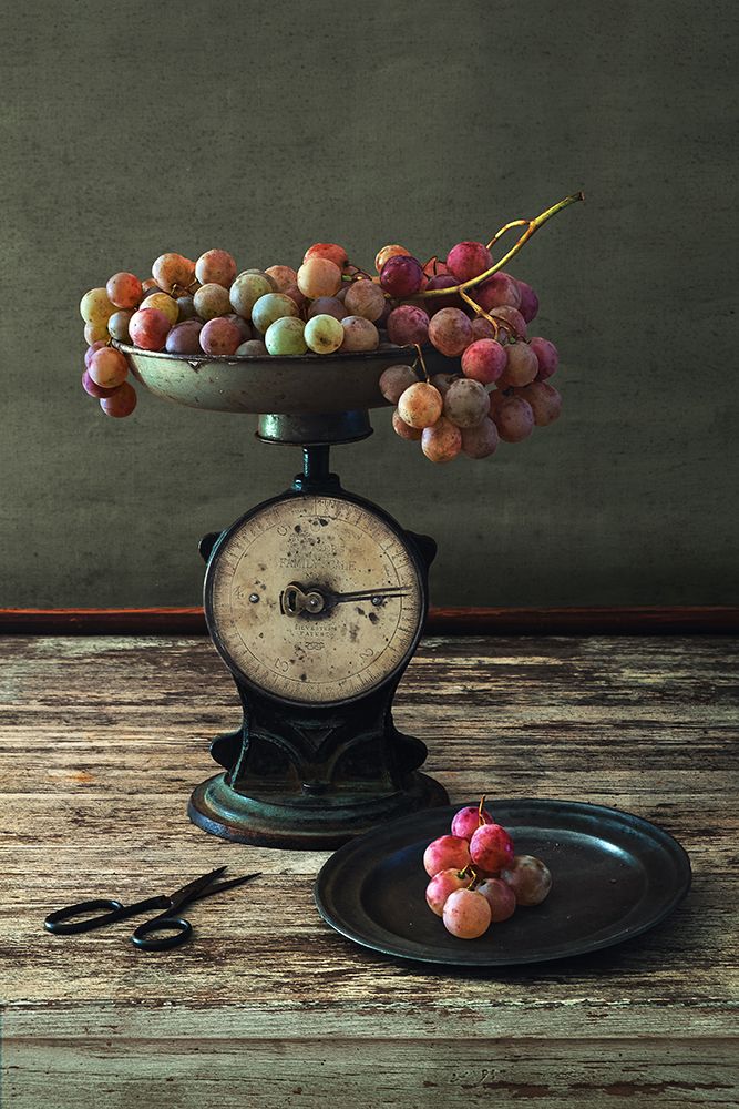 Still Life With Grapes On Scale art print by Christian Marcel for $57.95 CAD