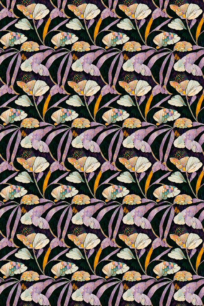 Purple Leafs Pattern art print by Treechild for $57.95 CAD