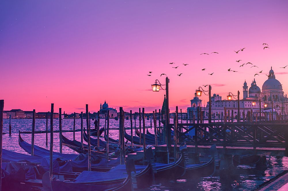 Sunset Venice, Peaceful Gondola art print by Alla Simacheva for $57.95 CAD