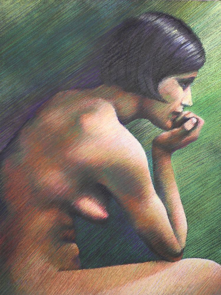 Nude Leaning Forward (2011) art print by Corne Akkers for $57.95 CAD