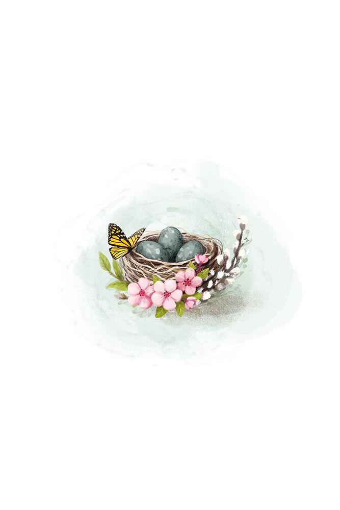 Bird nest and blossom art print by Xuan Thai for $57.95 CAD