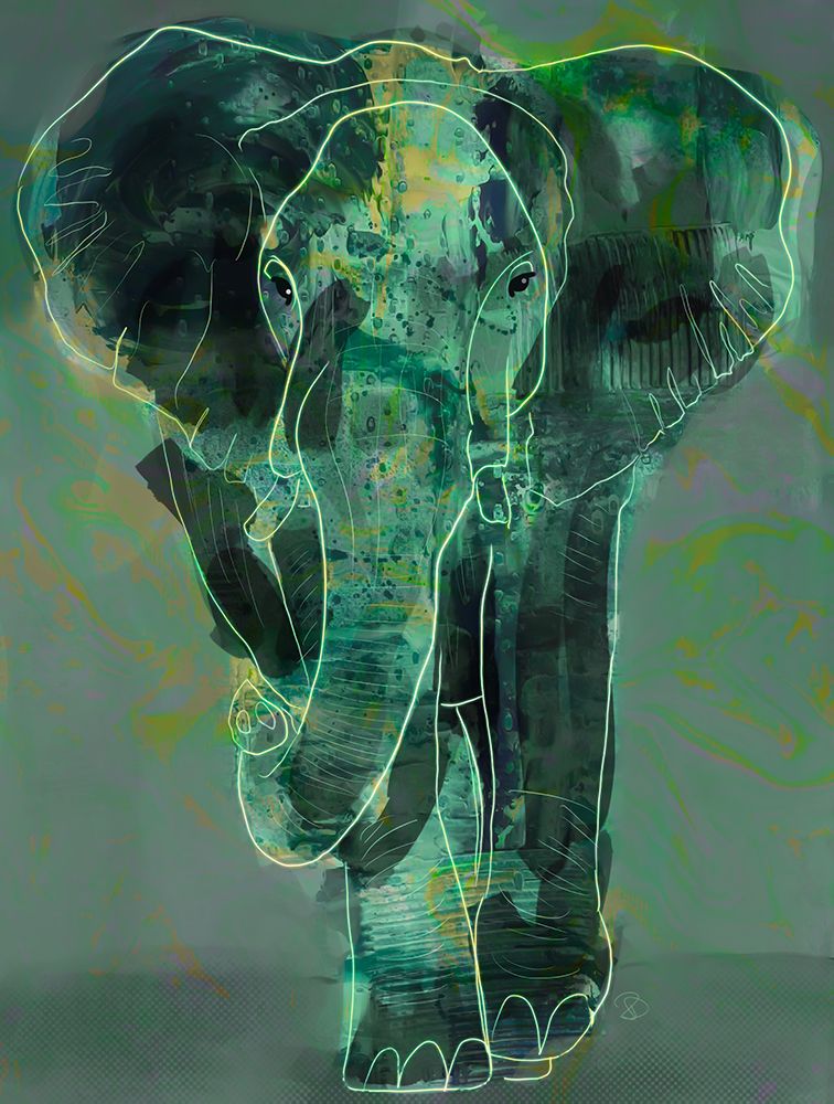 Teal Elephant art print by Ruth Day for $57.95 CAD