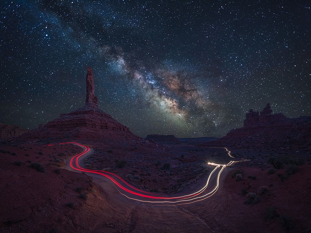 Starry Night in the Red Valley art print by Mei Xu for $57.95 CAD
