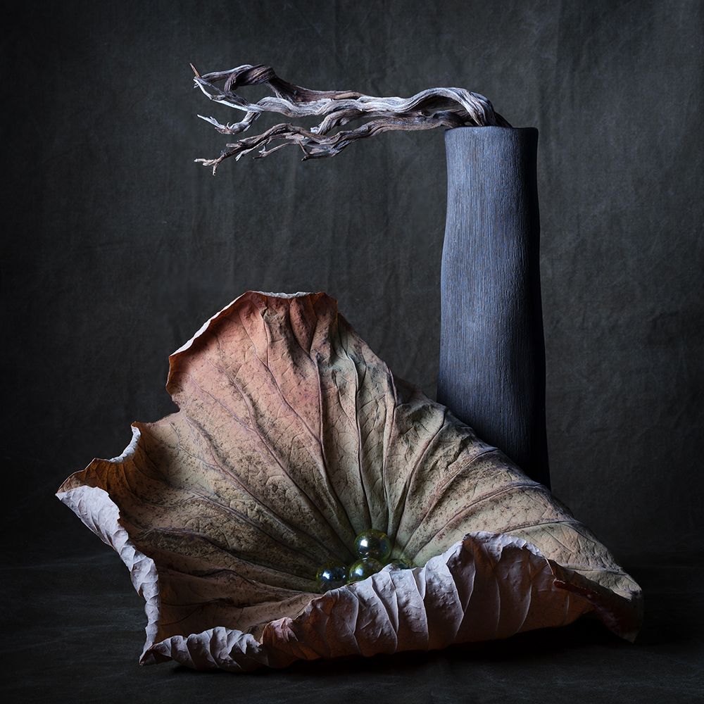 Lotus Leaf With Vase art print by Konstantin Weiss for $57.95 CAD