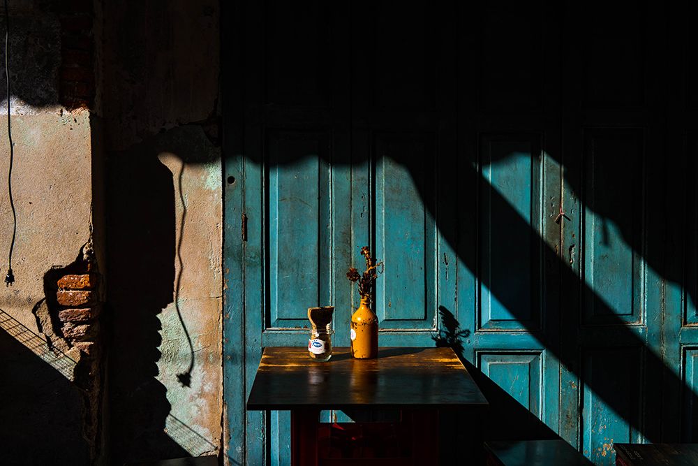 Empty Table At Cafeteria On The Street Side art print by Tepsarit Lantharntong for $57.95 CAD