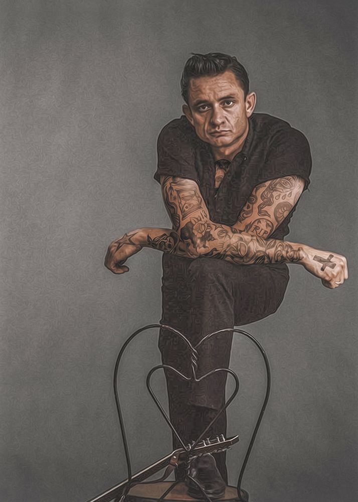 Vintage Tattoo Painting Johnny Cash 1 art print by Baard Martinussen for $57.95 CAD