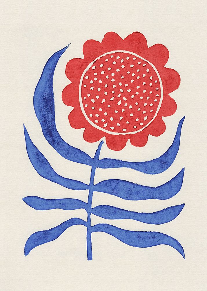 Red Flower / Lino Print art print by Alisa Galitsyna for $57.95 CAD