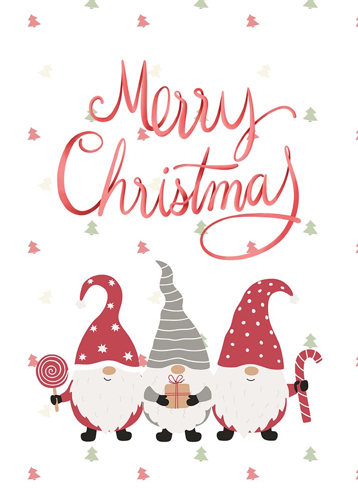 Merry Christmas Gnomes art print by Kristina N. for $57.95 CAD