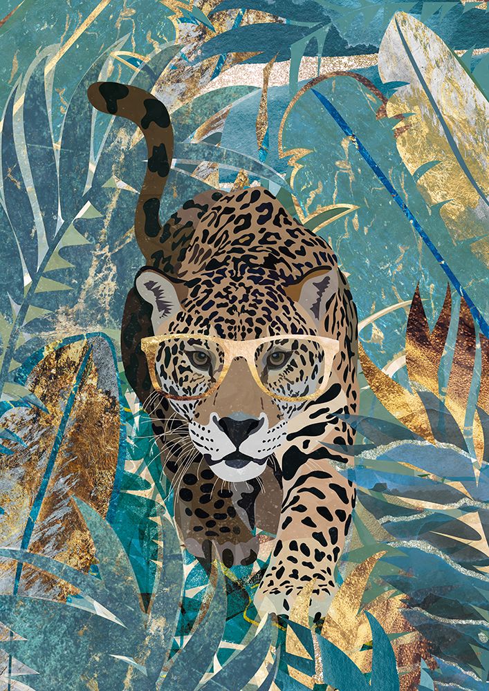 Curious jaguar in the rainforest art print by Sarah Manovski for $57.95 CAD
