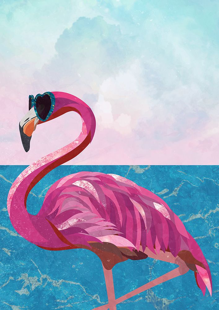 Flamingo goes to the beach art print by Sarah Manovski for $57.95 CAD