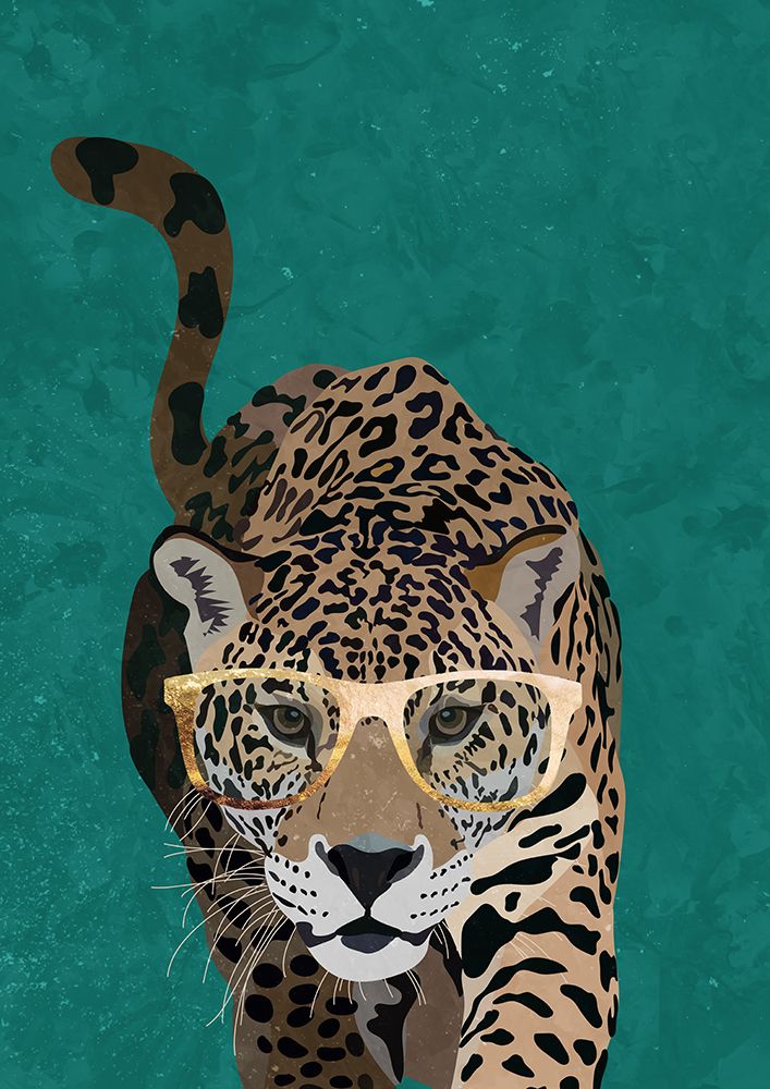 Curious green leopard art print by Sarah Manovski for $57.95 CAD