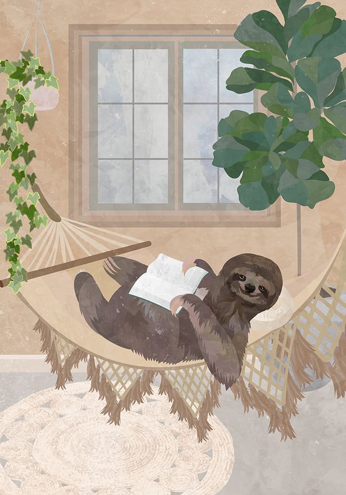 Lazy sloth in hammock art print by Sarah Manovski for $57.95 CAD