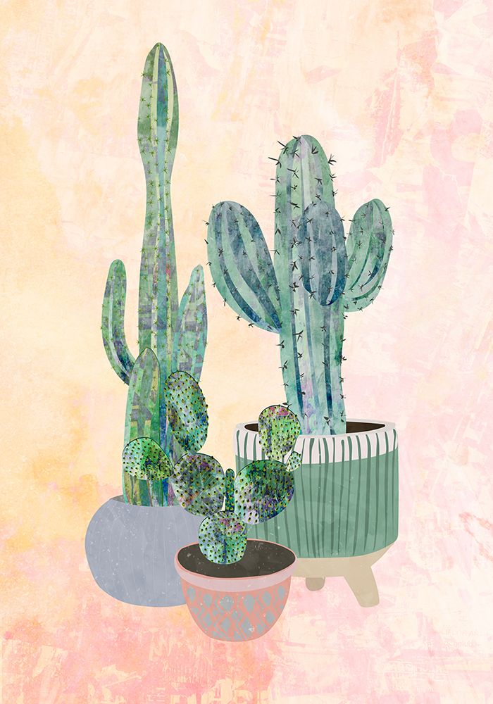 Boho Cactus Trio art print by Sarah Manovski for $57.95 CAD