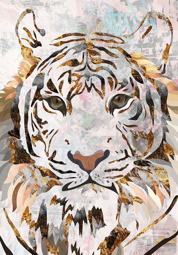 Grunge Gold Tiger art print by Sarah Manovski for $57.95 CAD