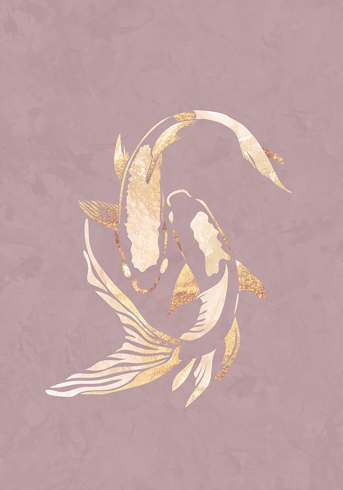 Pink gold koi fish 2 art print by Sarah Manovski for $57.95 CAD