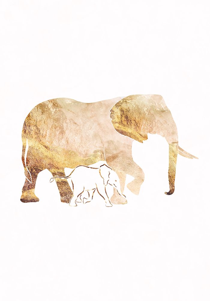 White Gold Elephants art print by Sarah Manovski for $57.95 CAD