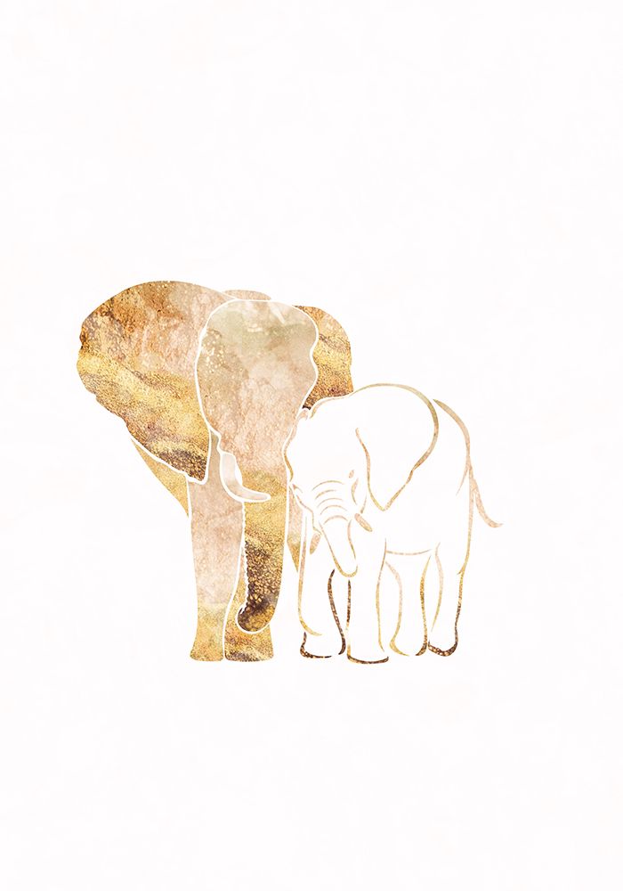 White Gold Elephants 2 art print by Sarah Manovski for $57.95 CAD