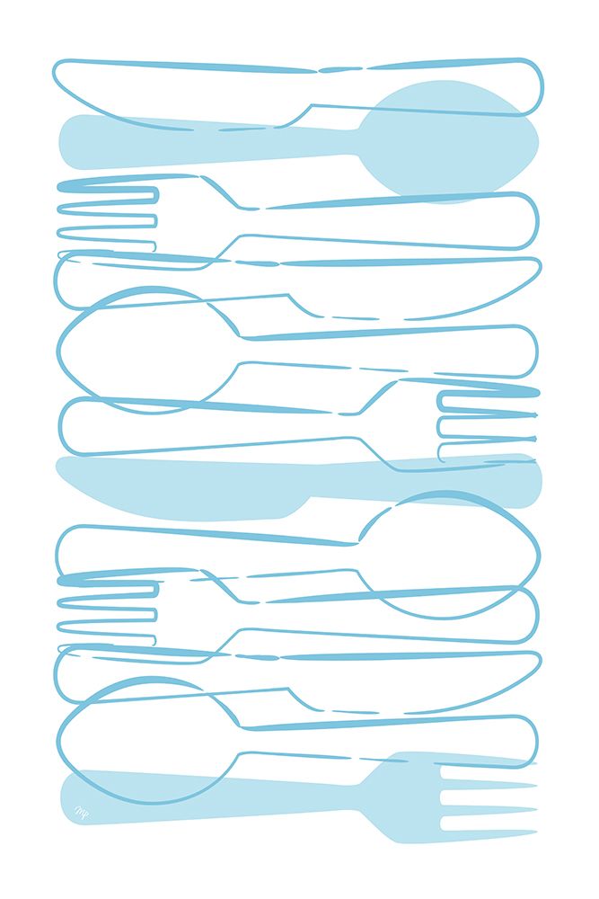 Blue Cutlery art print by Martina for $57.95 CAD
