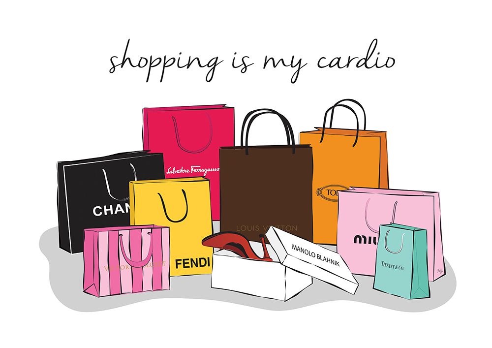 Shopping Cardio art print by Martina for $57.95 CAD