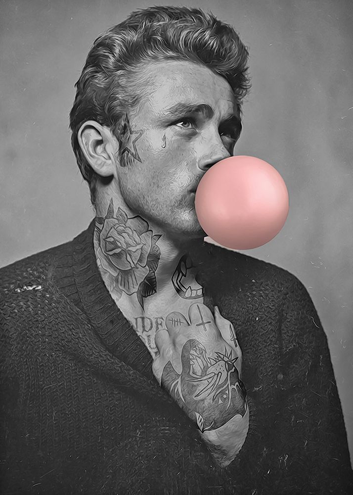 James Dean With BubbleGum 1 art print by Baard Martinussen for $57.95 CAD