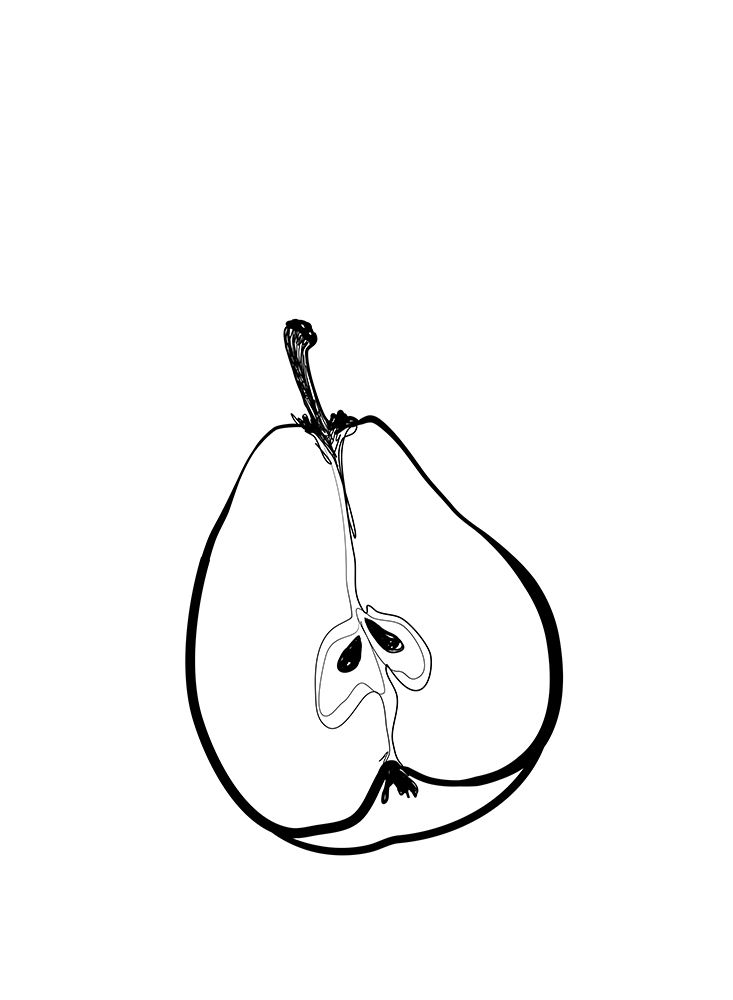 Line art half pear art print by Rosana Laiz Blursbyai for $57.95 CAD