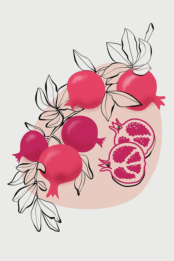 Fathia pomegranates art print by Rosana Laiz Blursbyai for $57.95 CAD