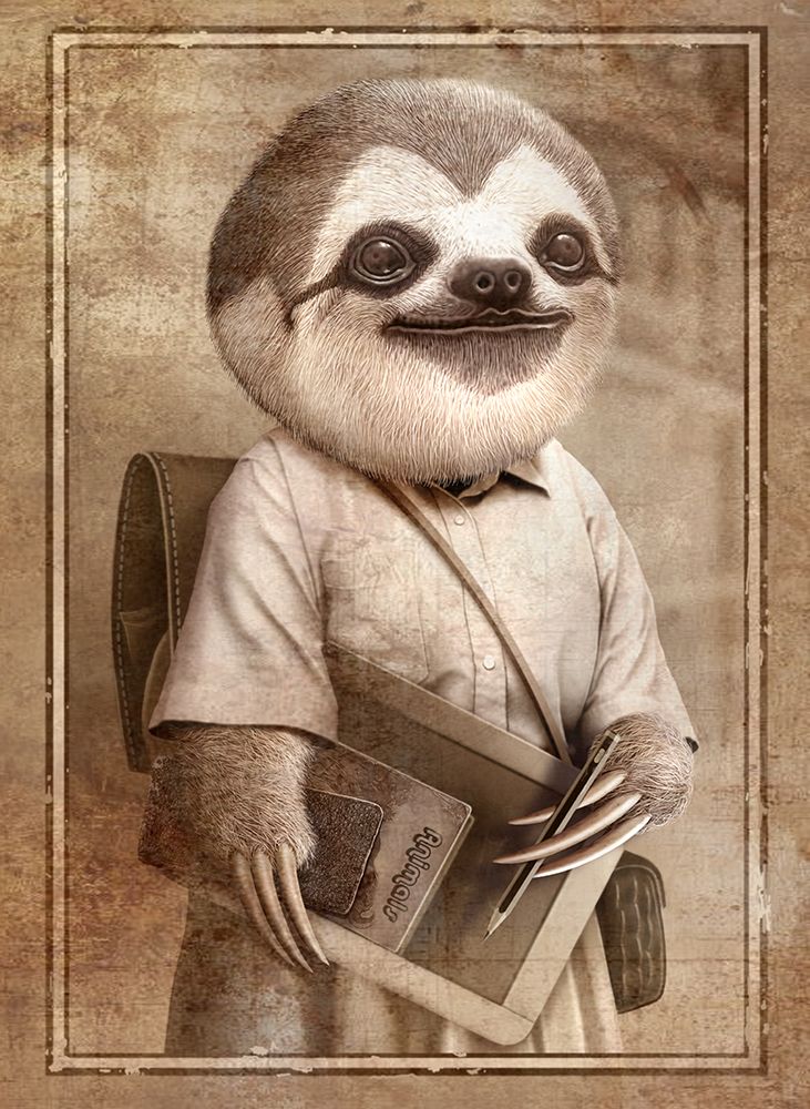 STUDENT SLOTH art print by Adam Lawless for $57.95 CAD
