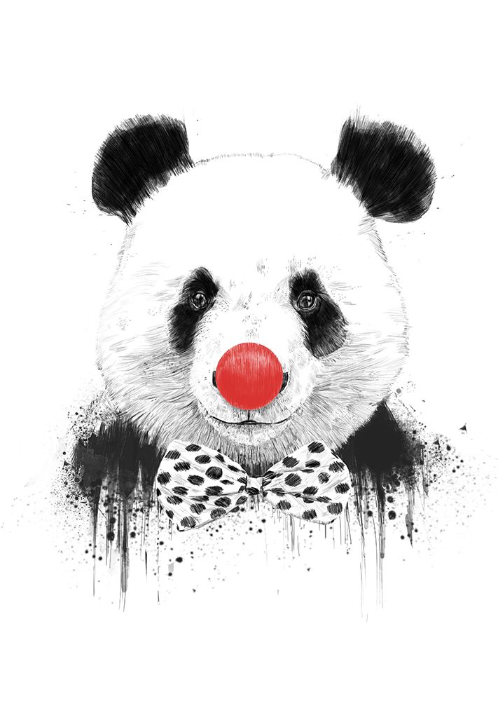 Clown panda art print by Balazs Solti for $57.95 CAD