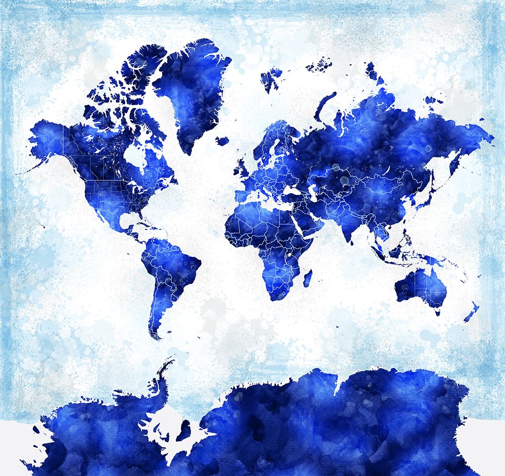 Georgino world map art print by Rosana Laiz Blursbyai for $57.95 CAD