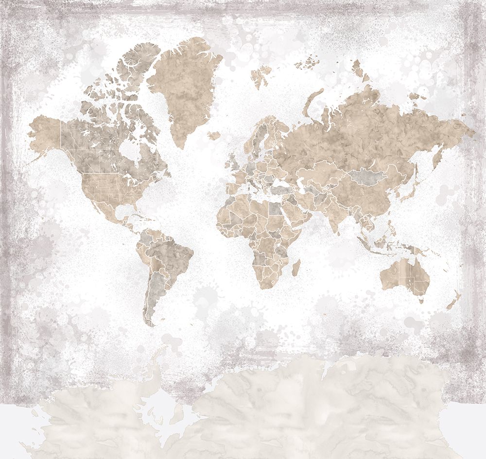 Kacia world map art print by Rosana Laiz Blursbyai for $57.95 CAD