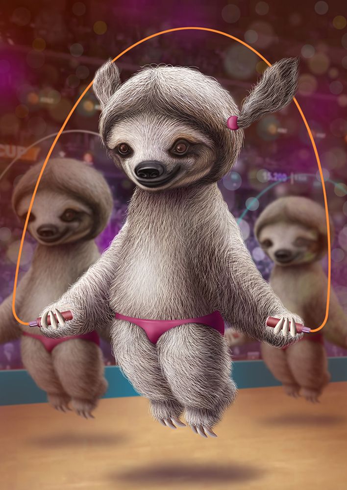SLOTHS SKIPPING art print by Adam Lawless for $57.95 CAD
