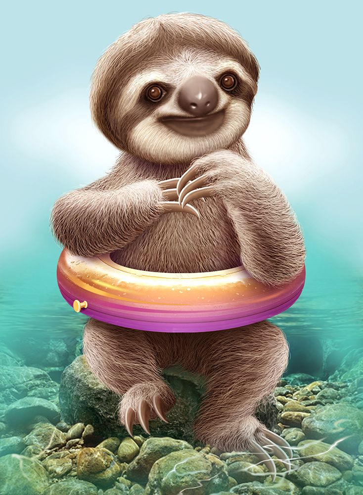 YOUNG SLOTH WITH BUOY art print by Adam Lawless for $57.95 CAD