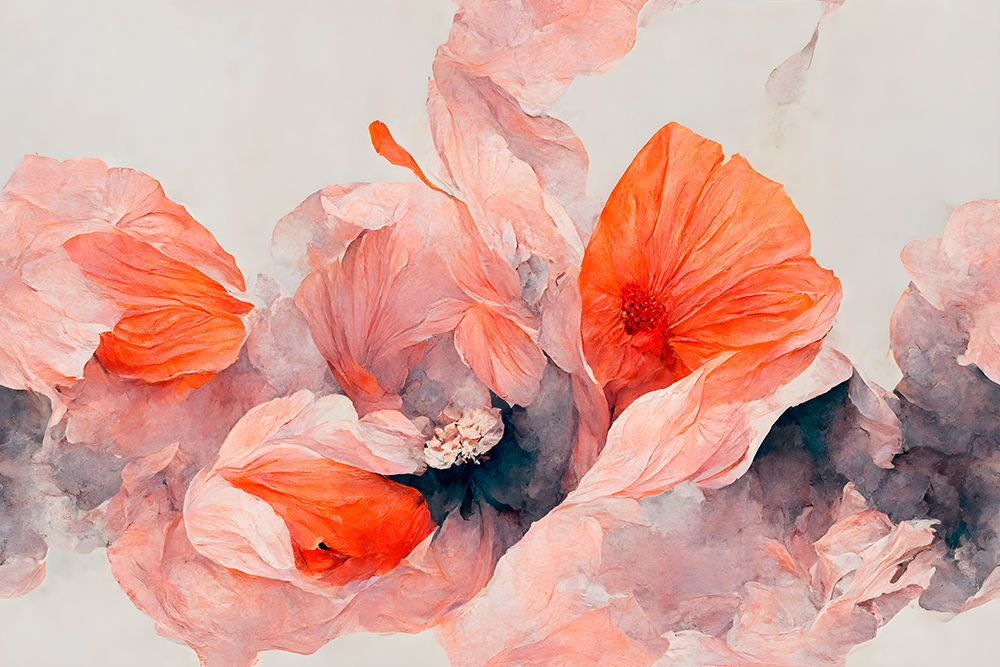 Salmon Flowers art print by Treechild for $57.95 CAD