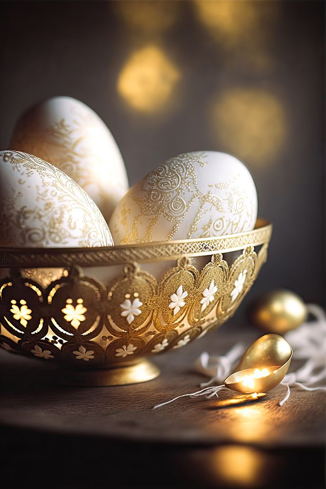 Ornamented Eggs art print by Treechild for $57.95 CAD