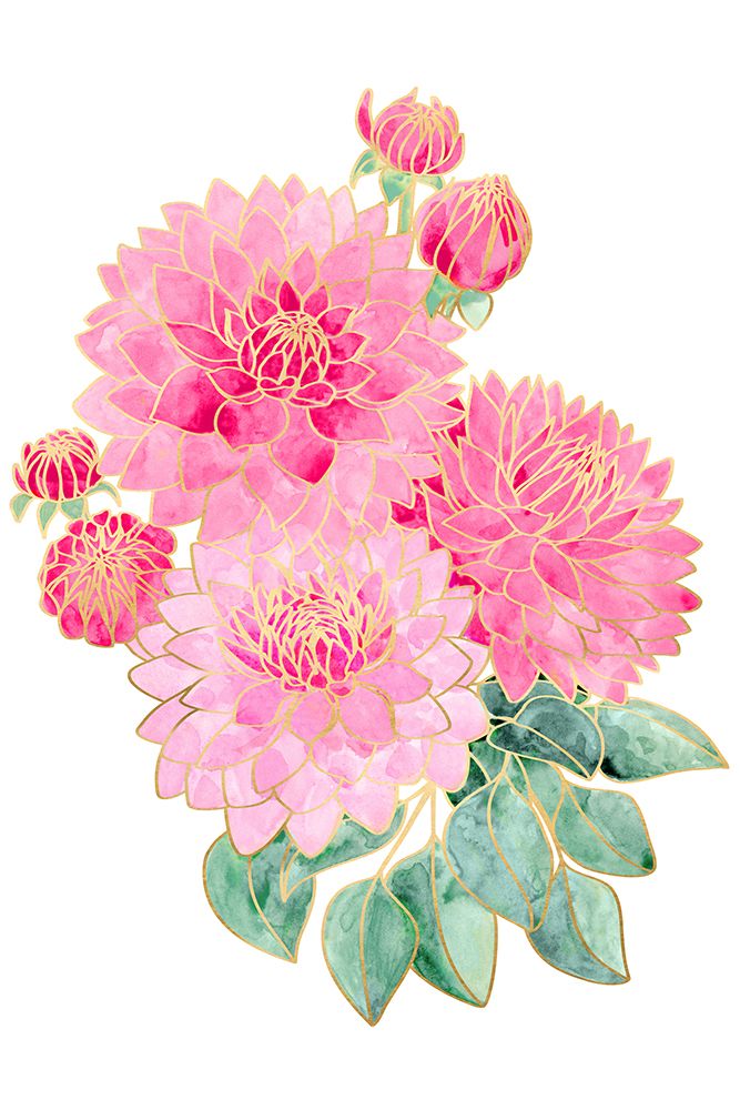 Pacey pink watercolor bouquet art print by Rosana Laiz Blursbyai for $57.95 CAD